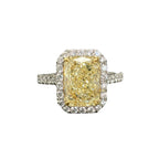 Fancy light yellow diamond. long radiant yellow diamond. long radiant, GIA certified.