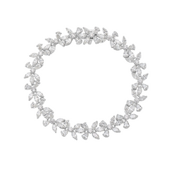 Elegant white diamond bracelet. tennis bracelet. floral diamond bracelet.