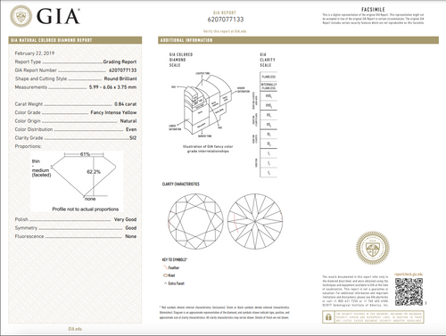 1.63ct GIA Fancy Intense Yellow Round Diamond Studs