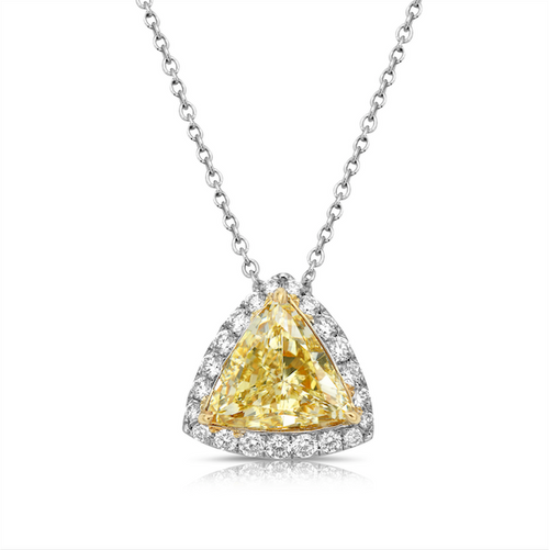 2.00ct Yellow Trillion Diamond Pendant Necklace