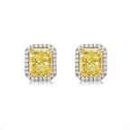 6 carat light yellow diamond earrings. Diamond earrings. Yellow diamond earrings. Yellow diamond studs. Yellow diamond jewelry