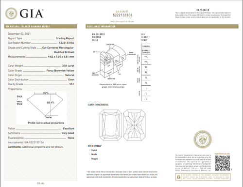 3.04ct Fancy Brown Yellow Diamond Ring