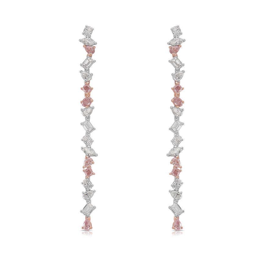 3.67ct Pink Diamond Drop Earrings