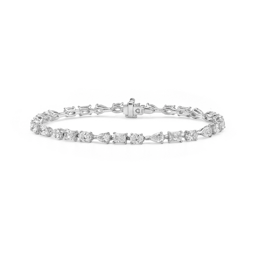 white diamond bracelet. mix shape white diamond bracelet.