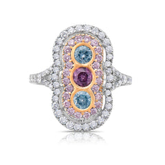 Pink diamond ring. pink diamond cushion. light pink diamond. Blue diamond ring. Pink diamond jewelry. Blue diamond jewelry.