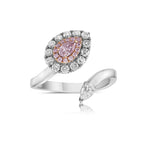 Ethereal pink diamond ring. pink pear shaped diamond, GIA certified. 
