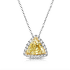 Unique Radiant Natural Yellow Elongated Diamond Pendant Necklace, GIA Certified. 