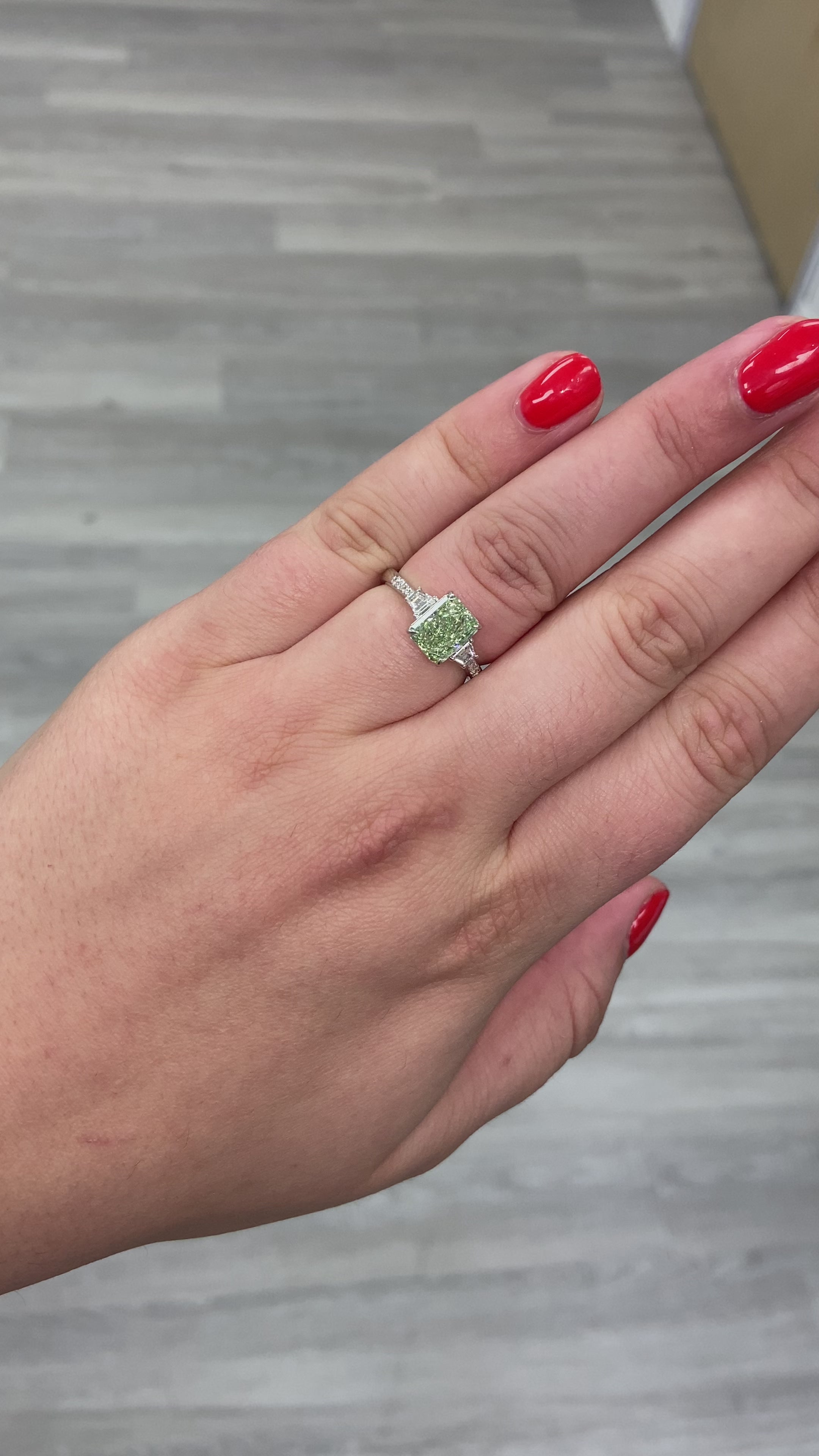 2.03ct Green Diamond Ring