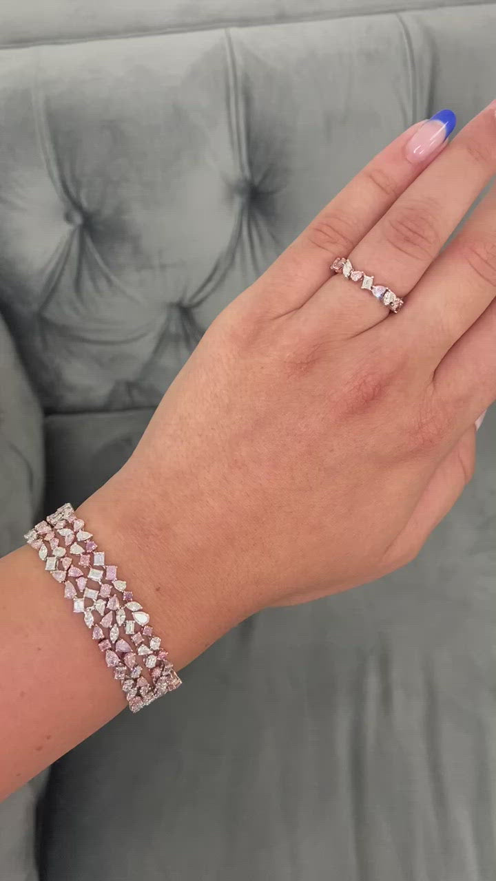 Natural Pink & White Diamond Ring