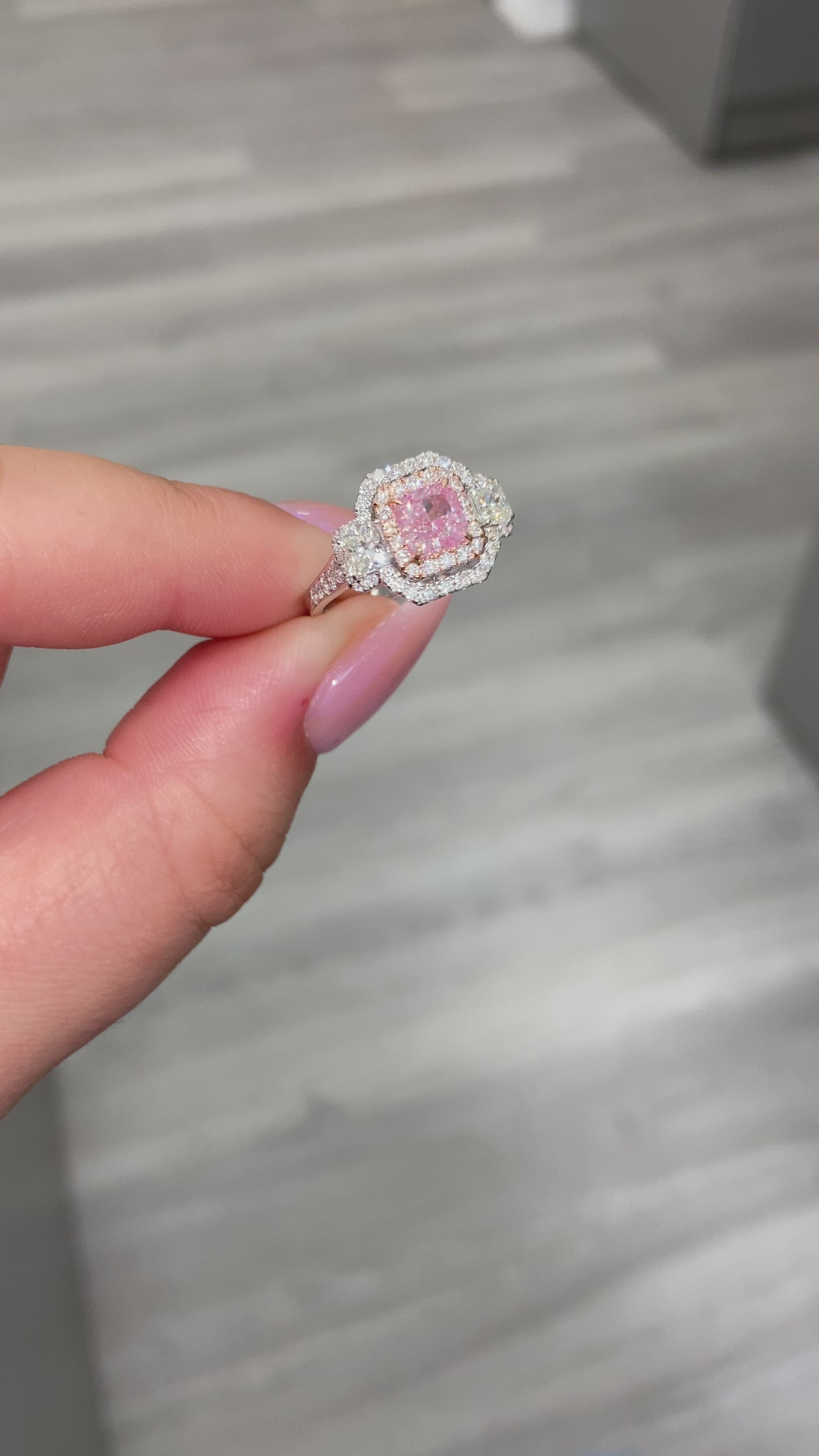 1.09ct Light Pinkish Brown Diamond Ring