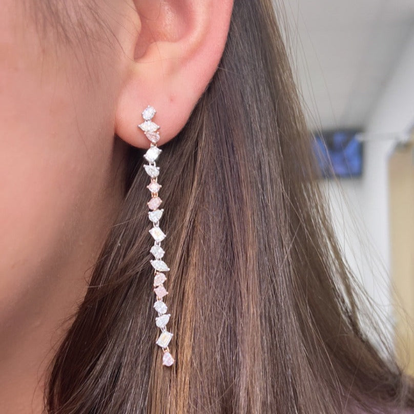 3.67ct Pink Diamond Drop Earrings