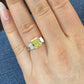 3.52ct GIA Fancy Intense Yellow VS2, set in platinum with 0.80cts D color radiants