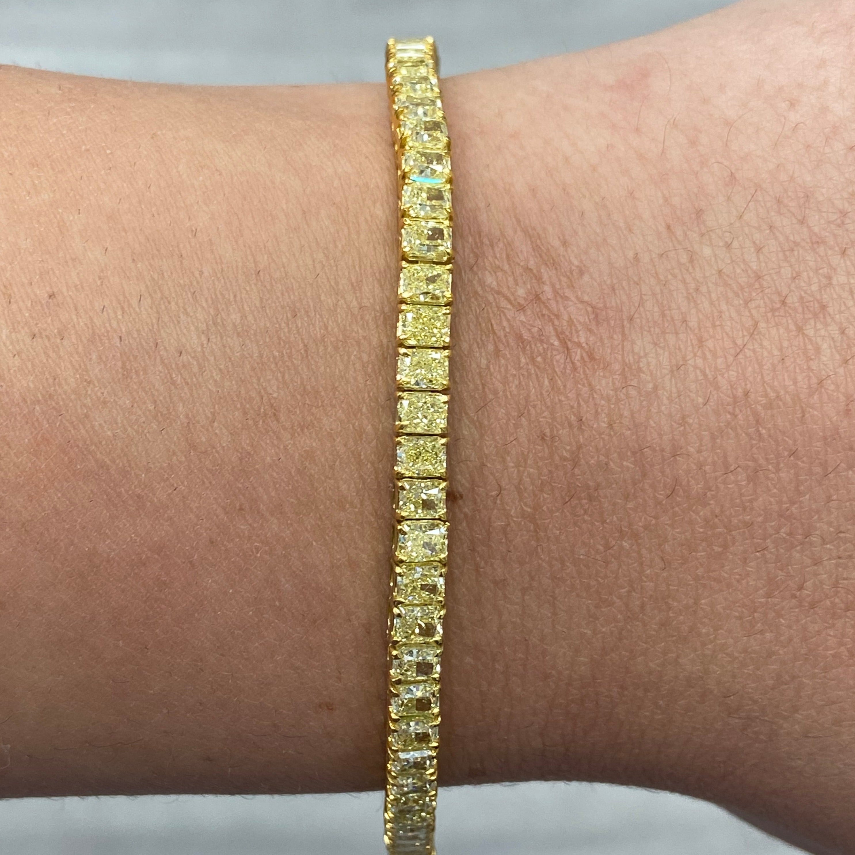 Designer 925 Sterling Silver Yellow Diamond Bracelet – MEMORIA