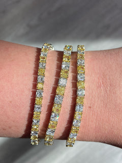 asscher cut diamonds. yellow asscher cut diamonds. tennis bracelets