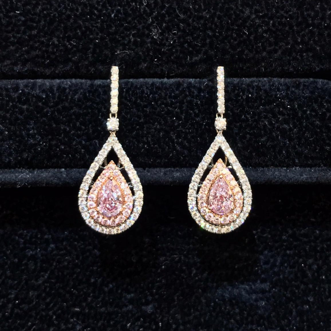 3.62ct Light Pink Diamond Custom Earrings